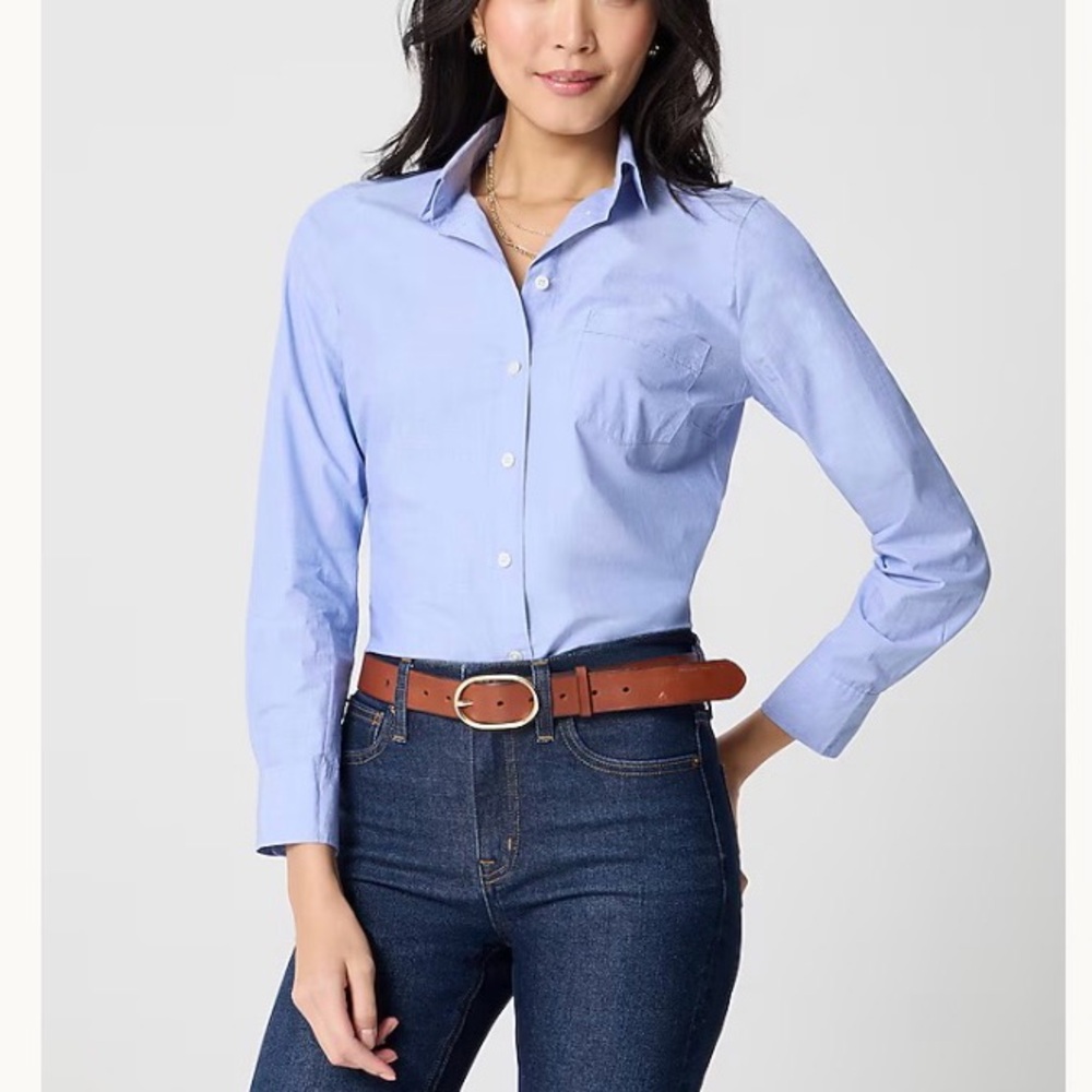 J. Crew Factory Light Blue Casual Signature Button Down Shirt